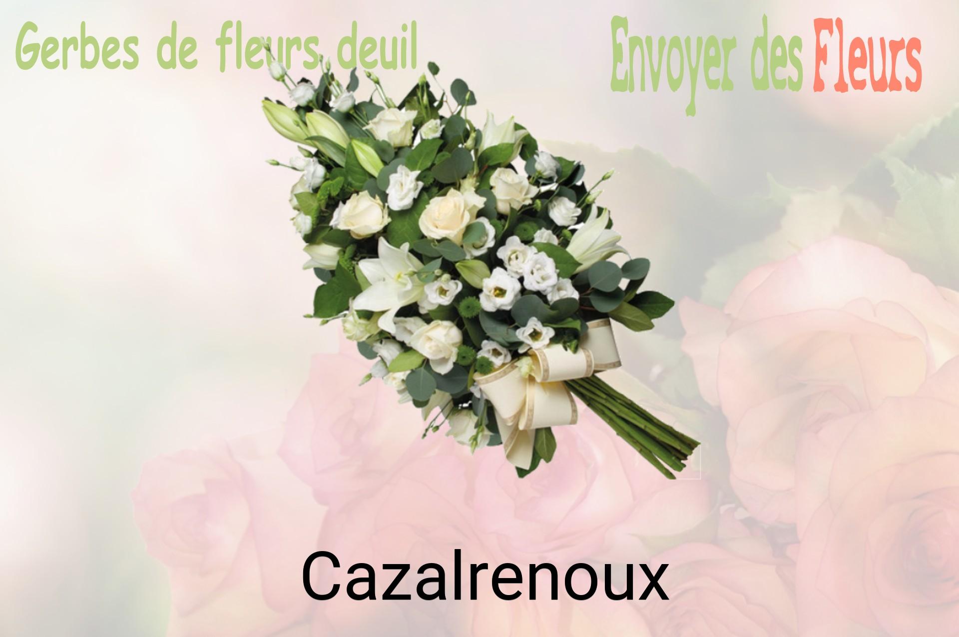 Gerbe de fleurs de deuil livrée à Cazalrenoux